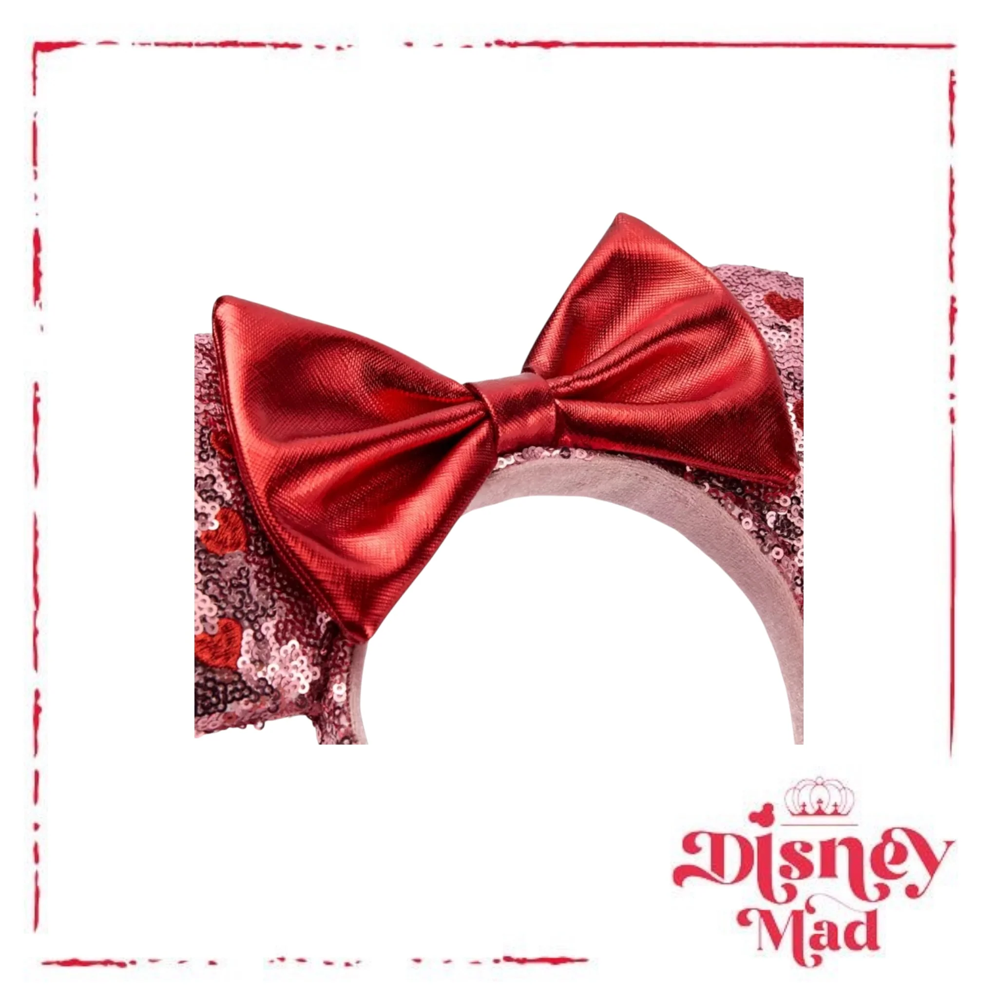 Minnie Mouse Valentines Day Sequined Ear Headband - Image 2