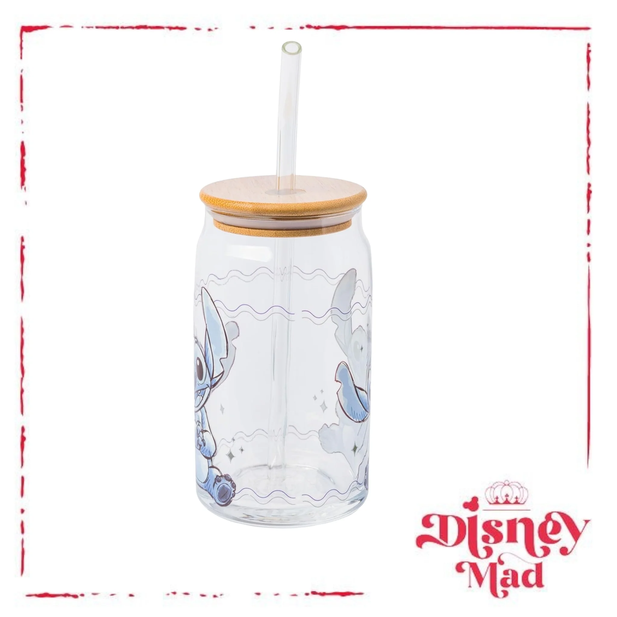 Silver Buffalo Stitch Blogger Good Day Sparkles Glass Tumbler w Bamboo Lid and Glass Straw - Image 2
