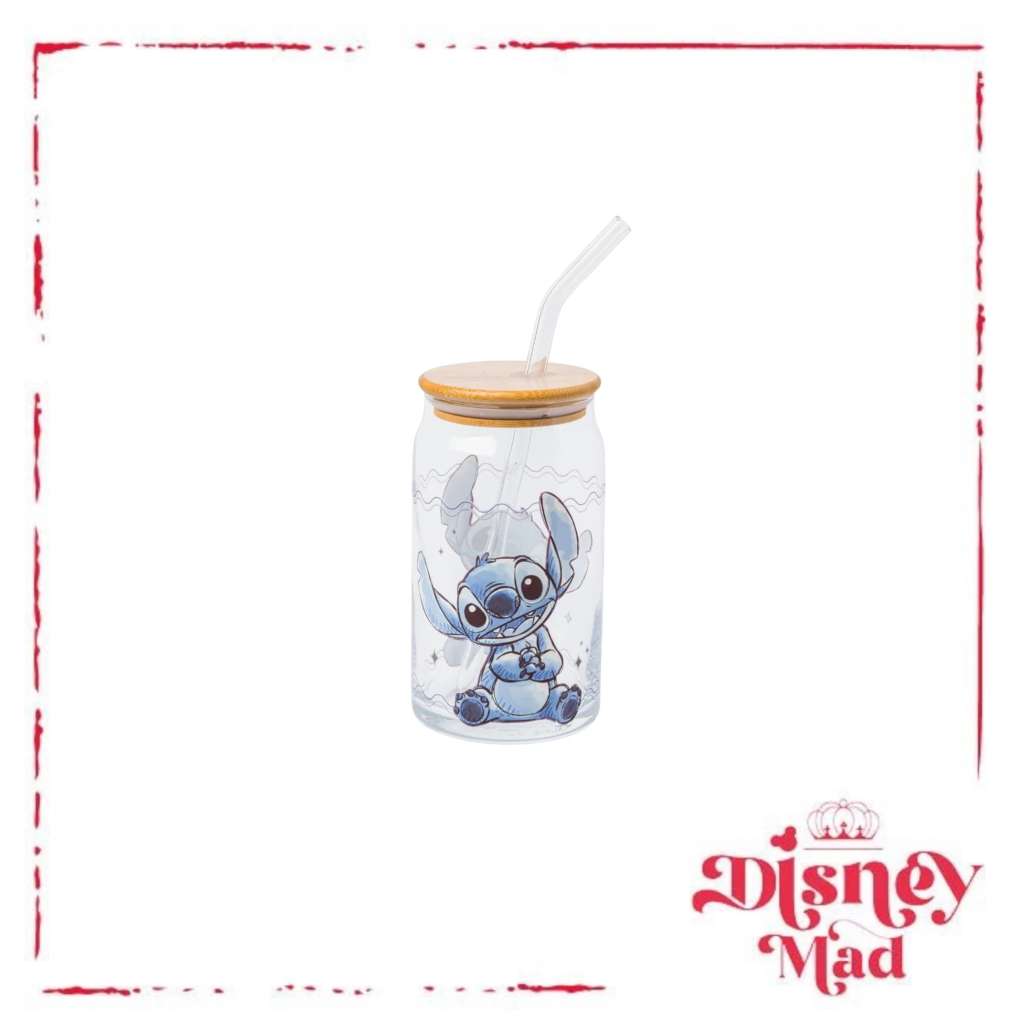 Silver Buffalo Stitch Blogger Good Day Sparkles Glass Tumbler w Bamboo Lid and Glass Straw - Image 3