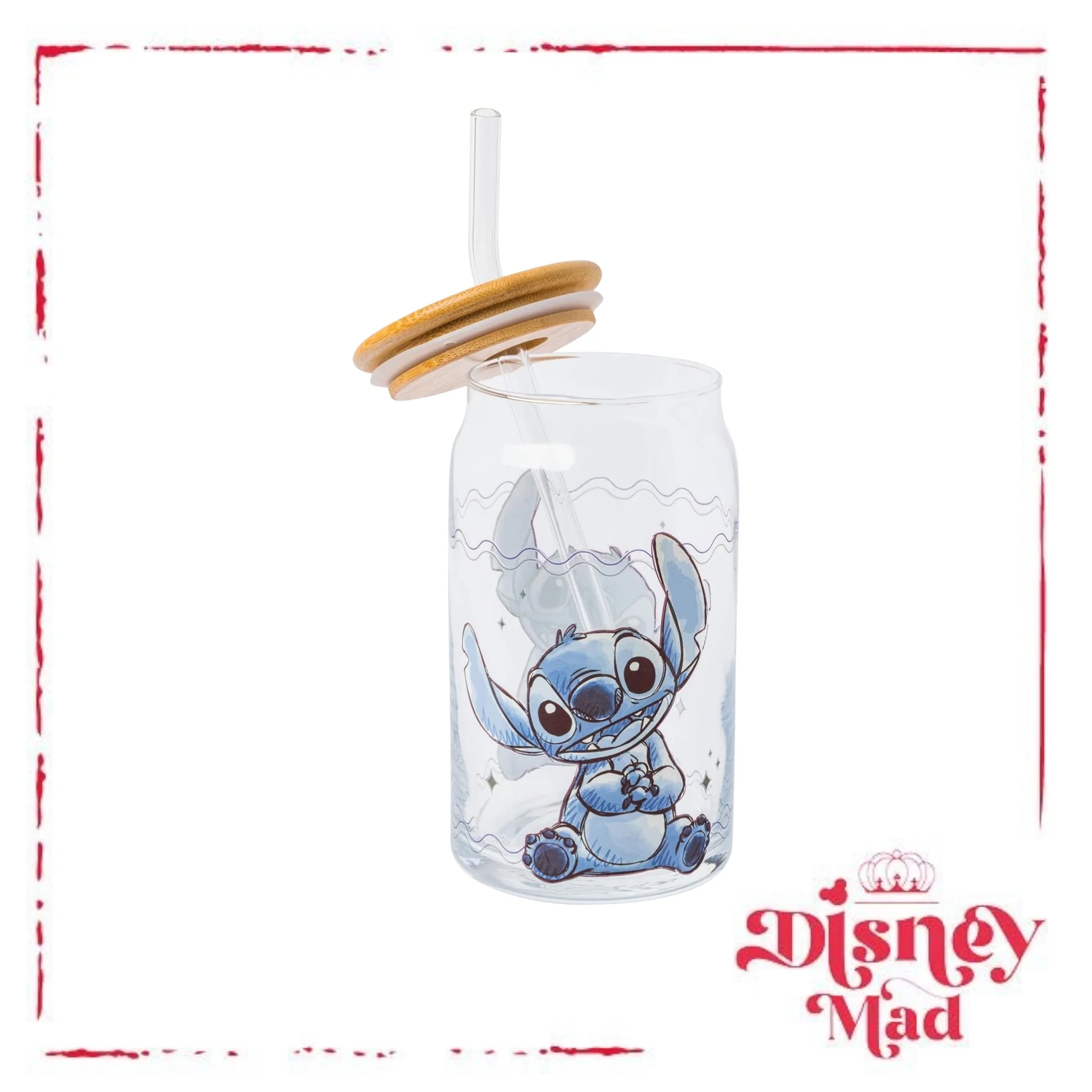 Silver Buffalo Stitch Blogger Good Day Sparkles Glass Tumbler w Bamboo Lid and Glass Straw - Image 5