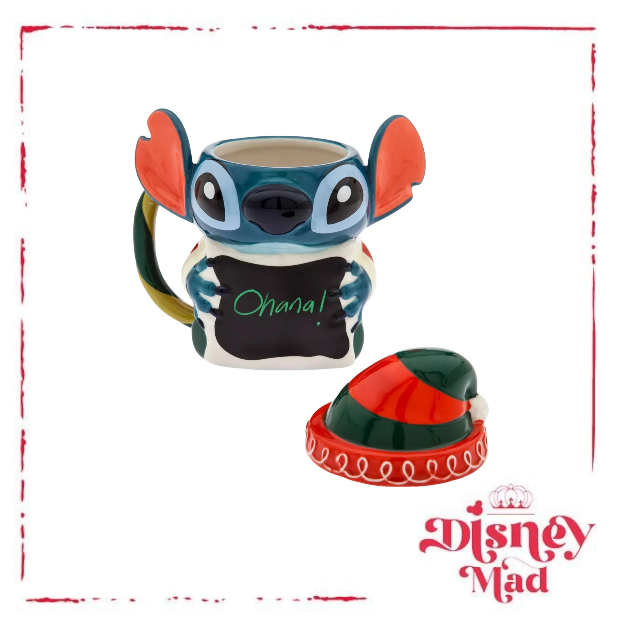 Stitch Festive Mug with Lid - Image 3