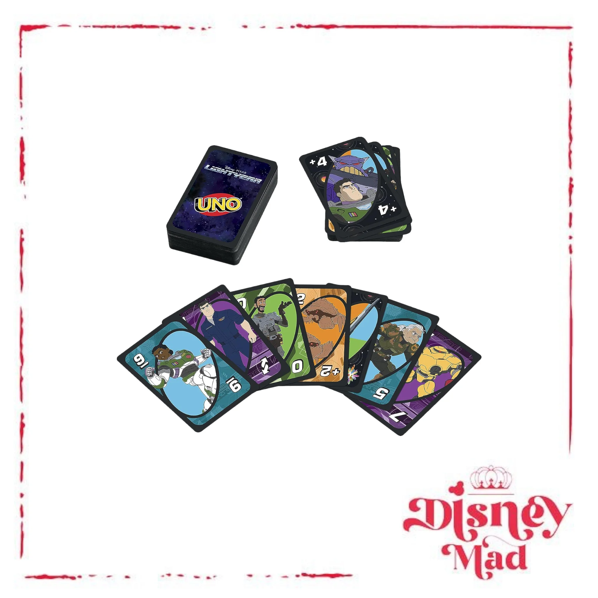 UNO Disney Pixar Lightyear Card Game in Storage Tin, Movie-Themed Deck & Special Rule - Image 3