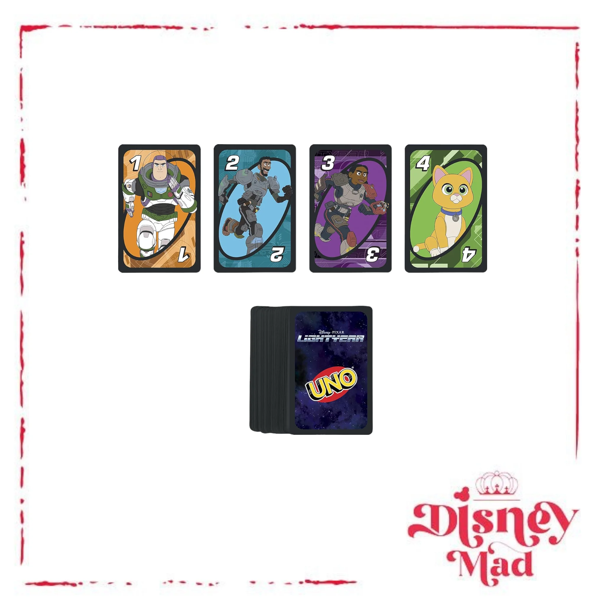 UNO Disney Pixar Lightyear Card Game in Storage Tin, Movie-Themed Deck & Special Rule - Image 5