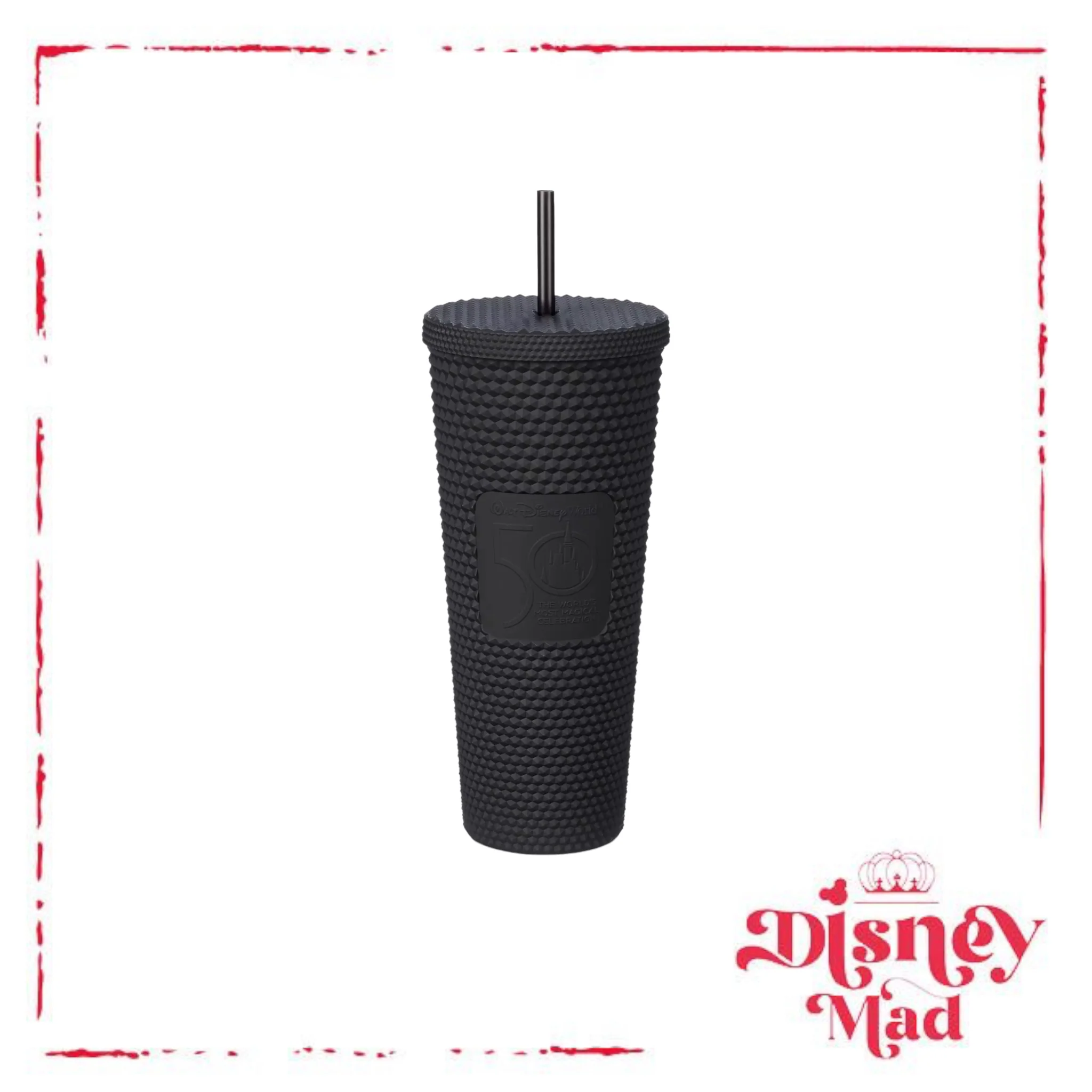 Walt Disney World 50th Anniversary Geometric Starbucks Tumbler with Straw – Black - Image 4