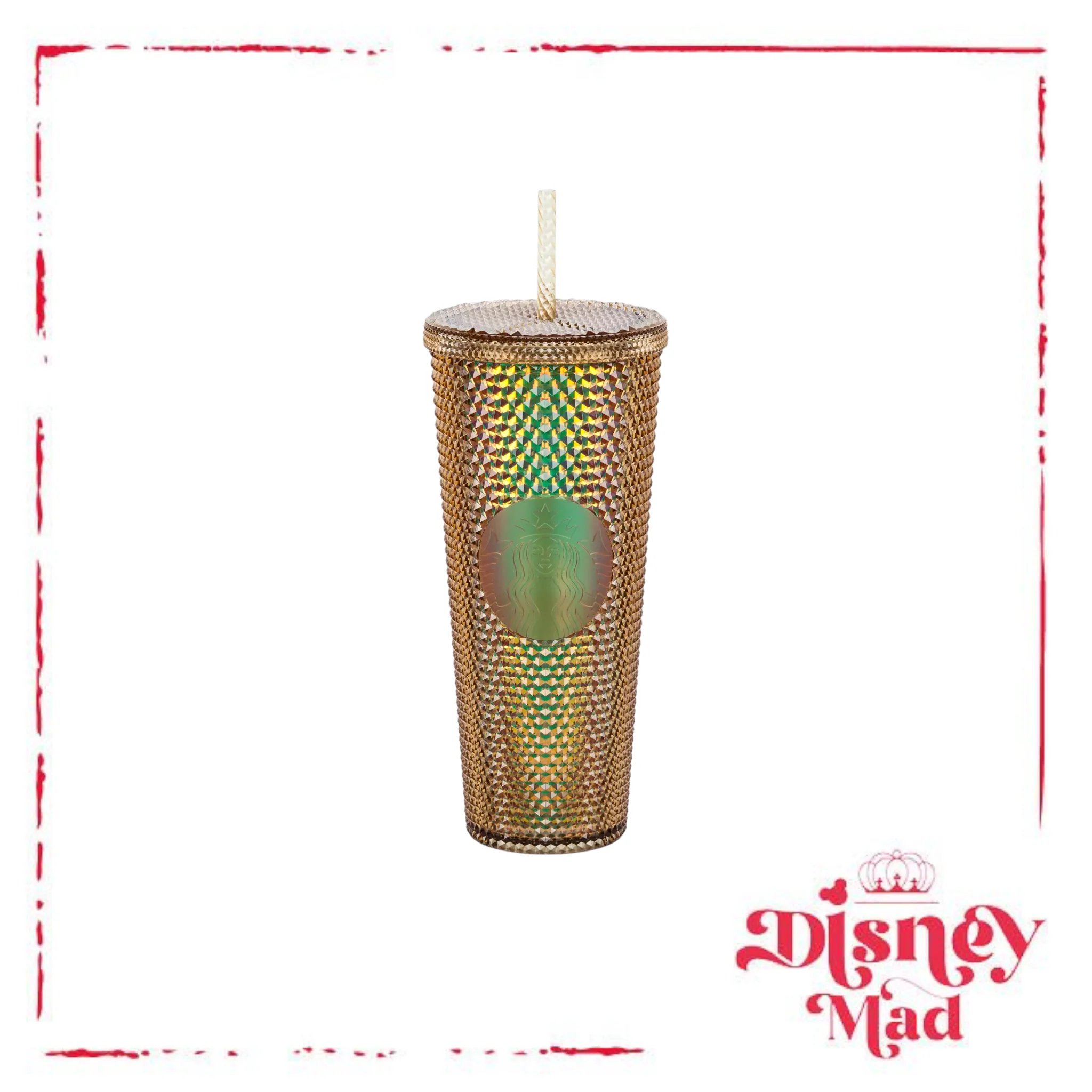 Walt Disney World 50th Anniversary Geometric Starbucks Tumbler with Straw – Gold - Image 4