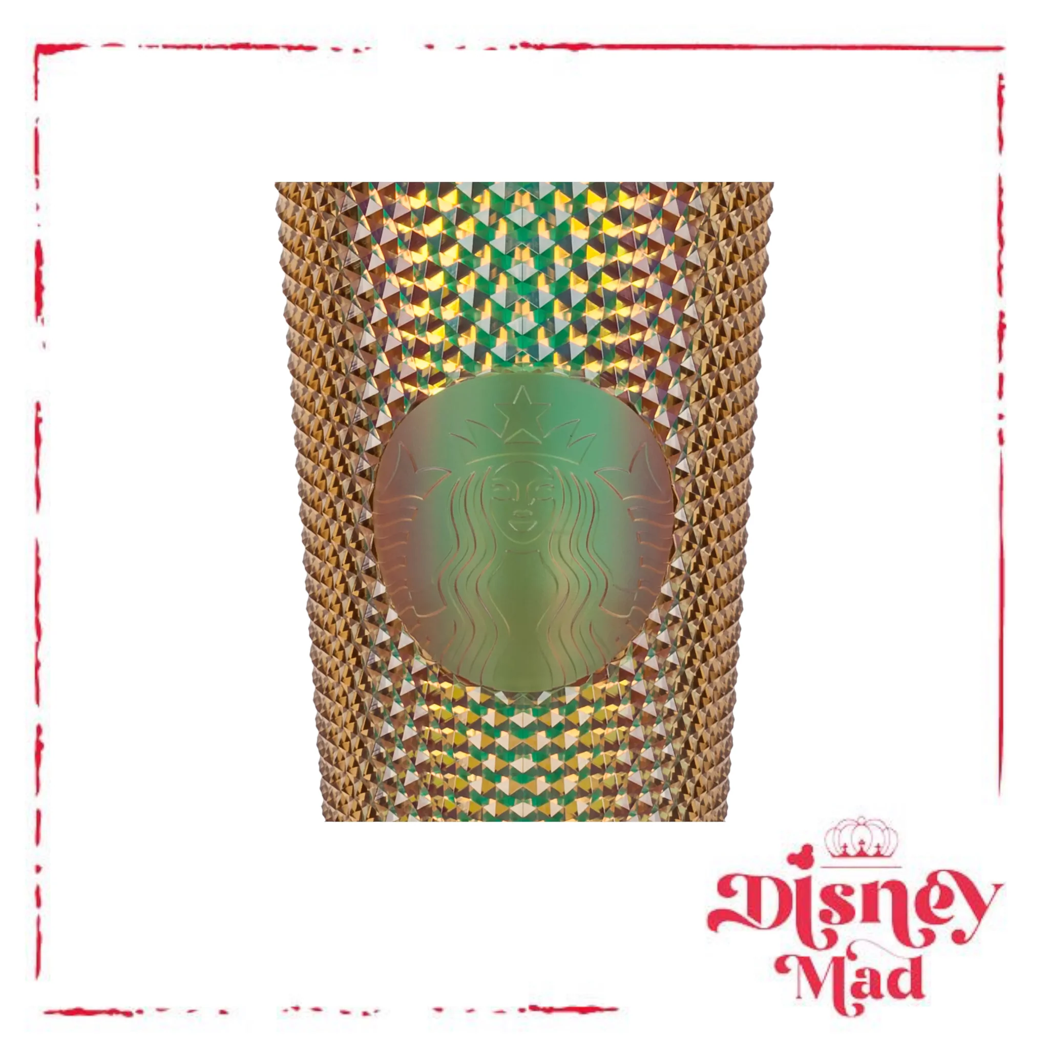 Walt Disney World 50th Anniversary Geometric Starbucks Tumbler with Straw – Gold - Image 5